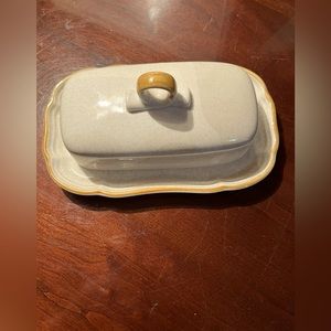 Vintage Mikasa “Garden Club” Butter Dish with Cover - 1970s Stoneware Dishes